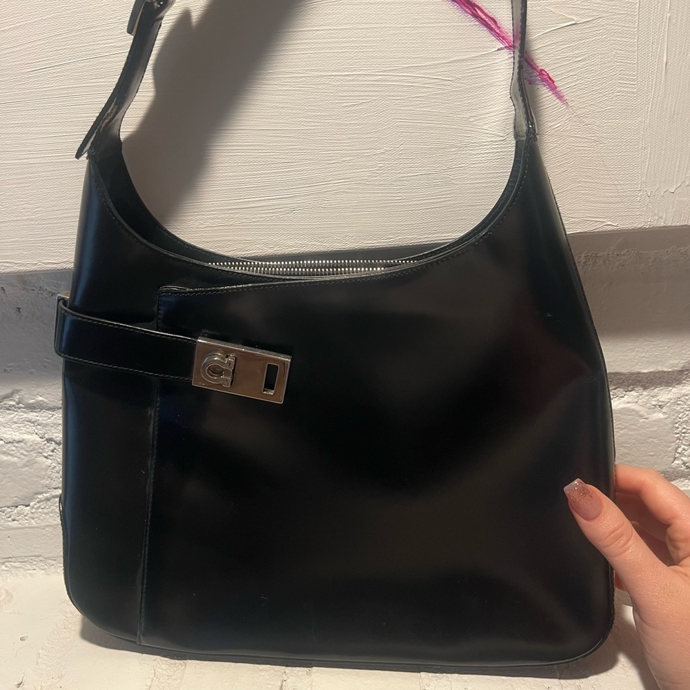 Used Salvatore Ferragamo black bag.